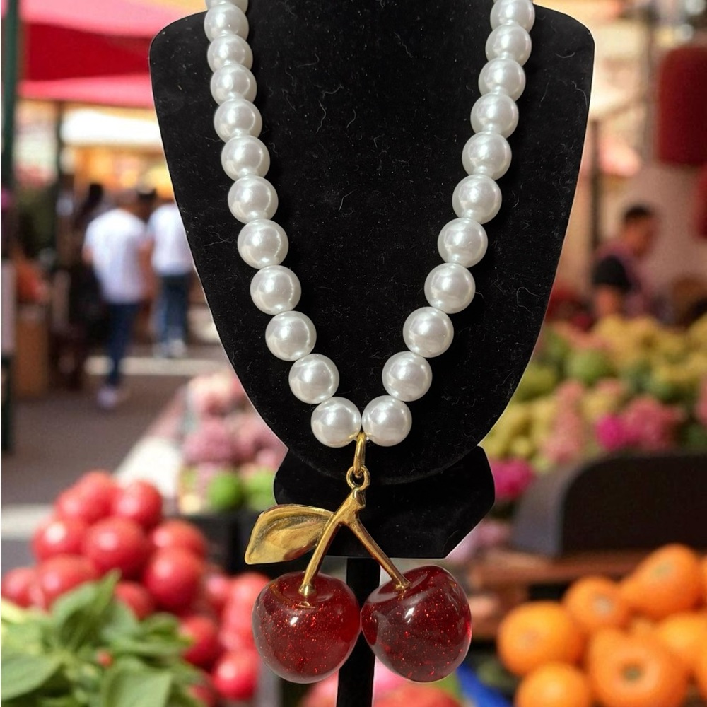 Fine jewelry cherry faux pearl‎ pendant